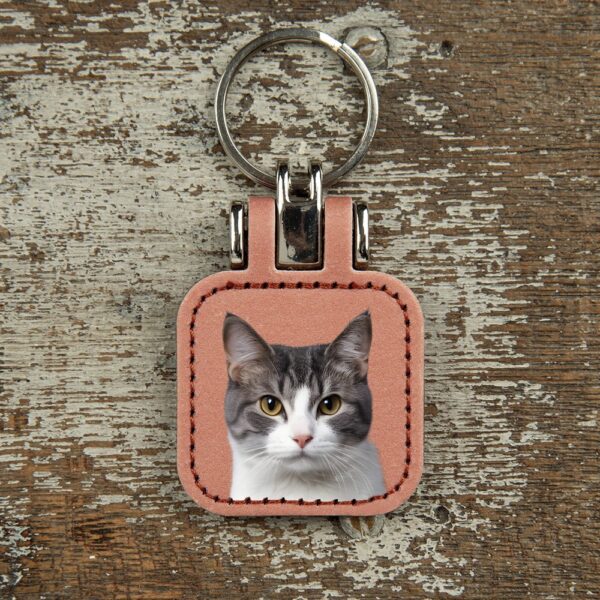 Sleutelhanger witte kat geschenk