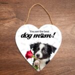 hartje hanger decoratie dog mum hond met roos border collie