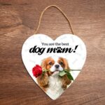 hartje hanger decoratie dog mum hond met roos king charles