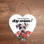 hartje hanger decoratie dog mum hond met roos schnauzer